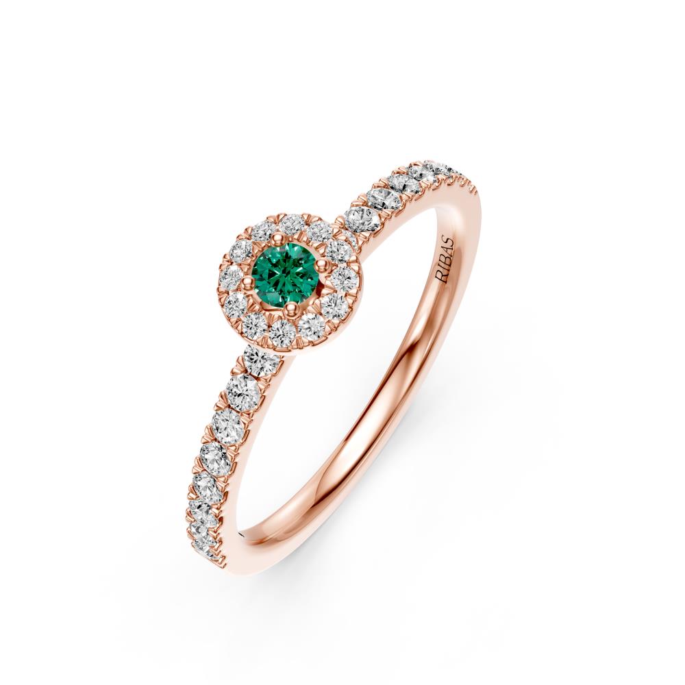 Diamond Ring with Sapphire in Rose Gold