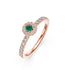 Diamond Ring with Sapphire in Rose Gold