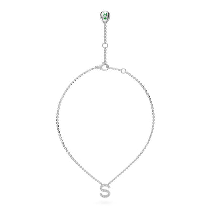 Diamond Letter S Necklace in White Gold