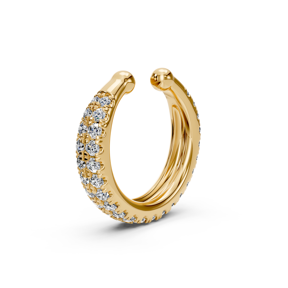 Diamond Cuff Earring in Yellow Gold