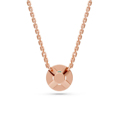 Rose Gold Necklace with Green Sapphire
