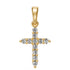 Diamond Cross Pendant in Yellow Gold