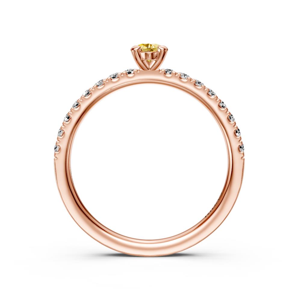 Sapphire Band Ring with Diamonds in Rose Gold