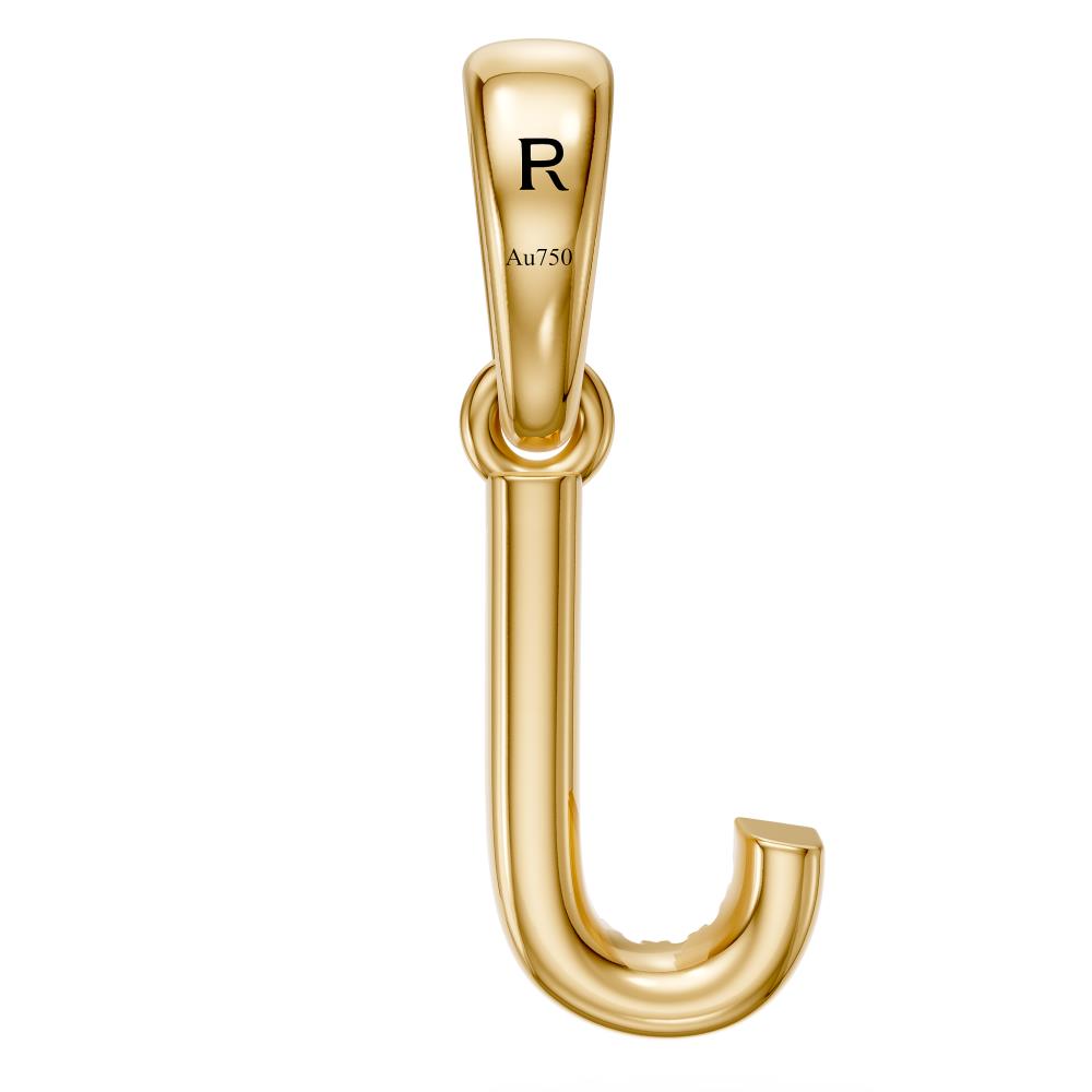Mini Diamond Letter J Pendant in Yellow Gold