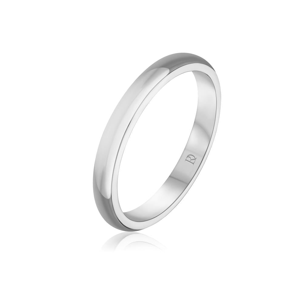 Wedding Band Ring in White Gold - Slim