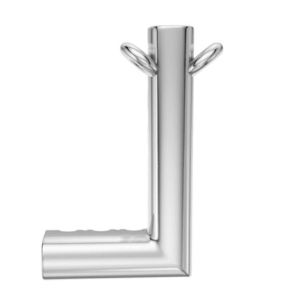 Diamond Letter L Necklace in White Gold