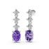 Diamond Earrings with Tanzanite in White Gold