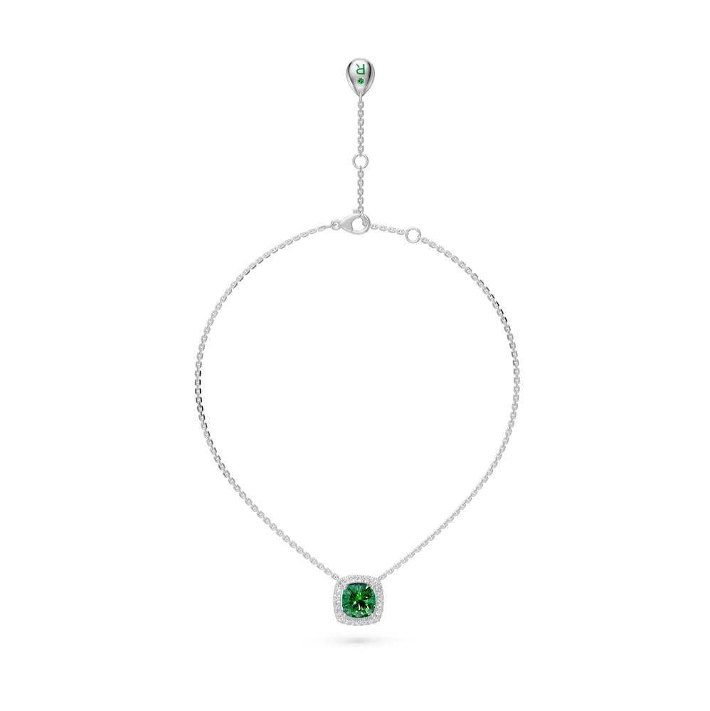 White Gold Necklace with Tsavorite Stone