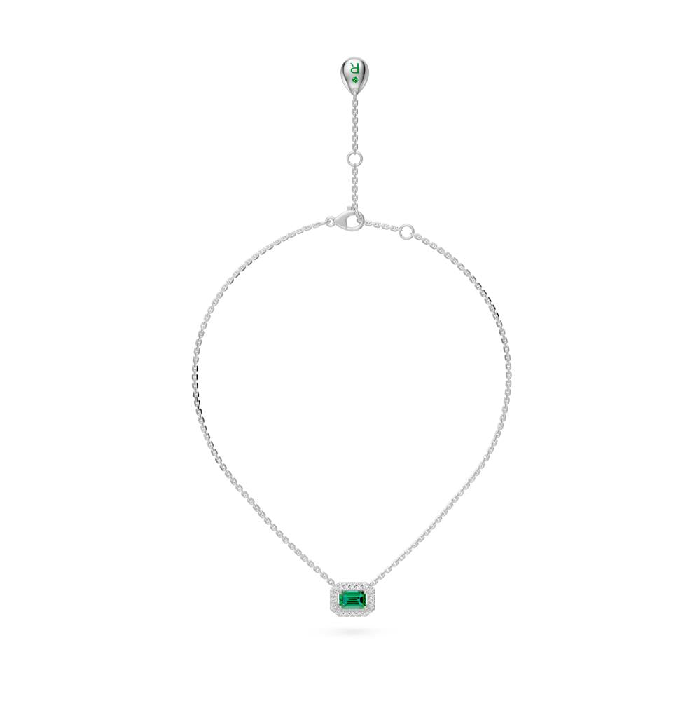 White Gold Necklace with Tsavorite Stone
