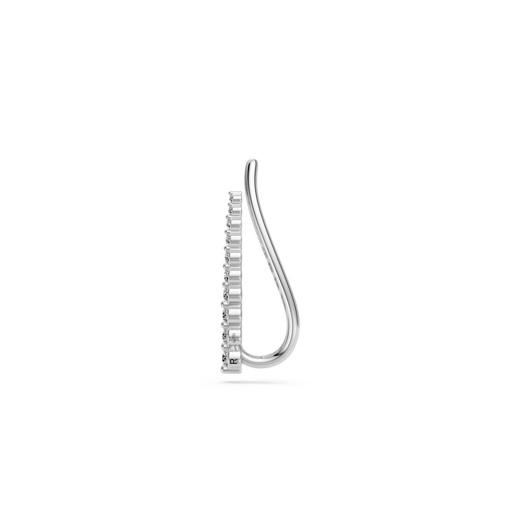 Arc Diamond Earrings in White Gold