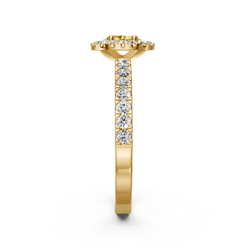 Diamond Ring with Yellow Sapphire in Yellow Gold