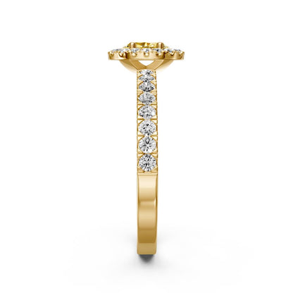 Diamond Ring with Yellow Sapphire in Yellow Gold