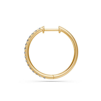 Diamond Hoop Earrings in Yellow Gold