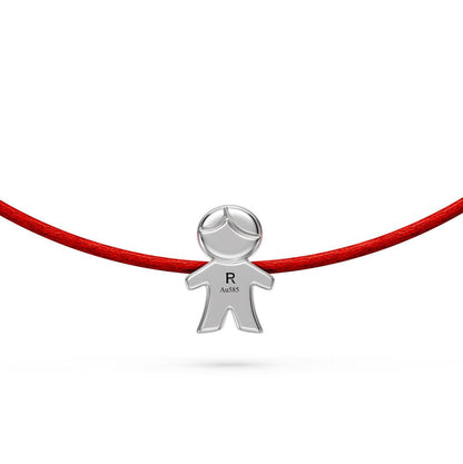String Bracelet with Diamond in White Gold "Boy"