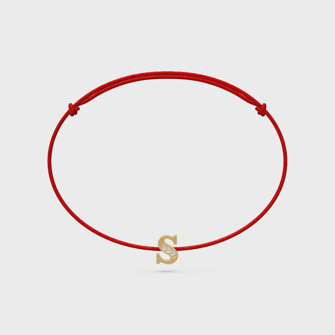 String bracelet with Diamond in Yellow Gold